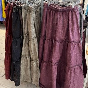 COPY - 3 tiered boho maxi skirt 1X-3X drawstring one size